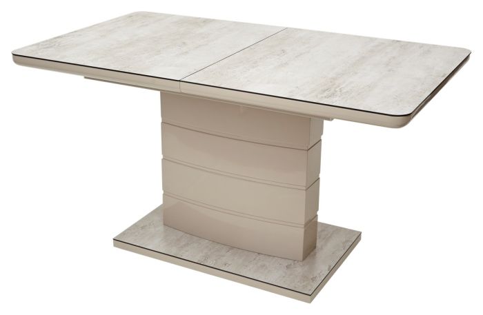 Table M-city ALTA 60107, beige wood, matte beige glass