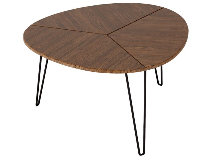 Eyton 006365 coffee table, brown color, lmdf materials, metal