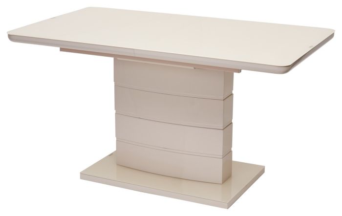 Table M-city ALTA 61123, beige wood, glossy beige glass