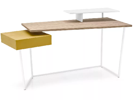 Table M-city LAYERS 59913, natural metal, mdf, natural oak