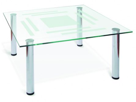 Coffee table Robert 000853, chrome color, materials glass, metal