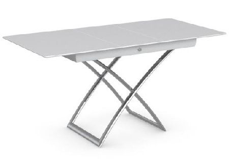 Table M-city MAGIC-J 59914, white metal, white glass