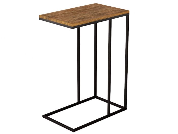 Table pressed with Agami 001987, brown color, mdf materials, metal