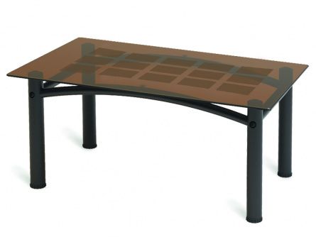 Coffee table Robert 002246, color black, materials glass, metal