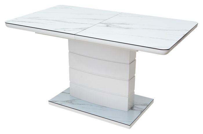 M-city ALTA 60114 table, white wood, white marble glass