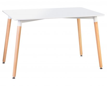 DOBRIN SERRA WIDE kitchen table, light beech legs, white countertop