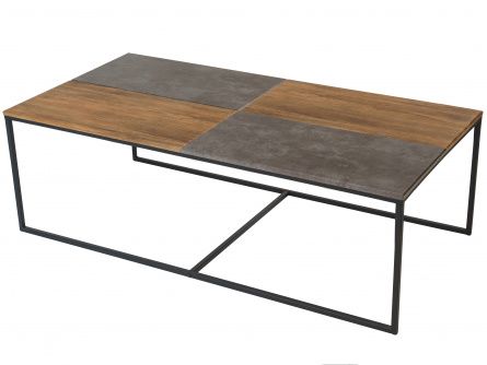 Fusion coffee table 005012, American oak color, gray concrete, lmdf materials, metal