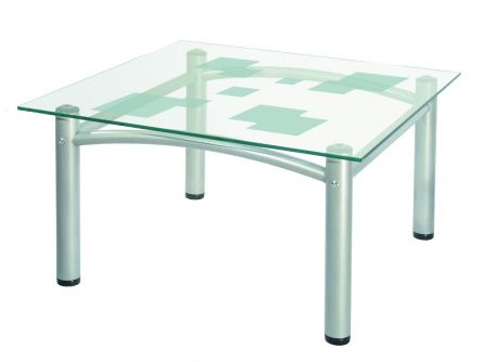 Coffee table Robert 001503, metallic color, materials glass, metal