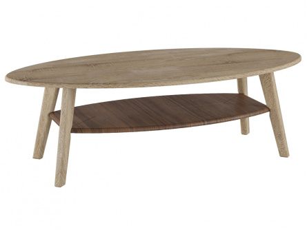 Surfing coffee table 006337, beige color, lmdf materials, wood