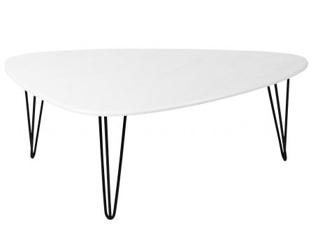 Preston 002578 coffee table, color white concrete, black, lmdf materials, metal