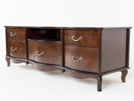 TV cabinet Juliet 005823, walnut color, mdf materials, veneer, lmdf