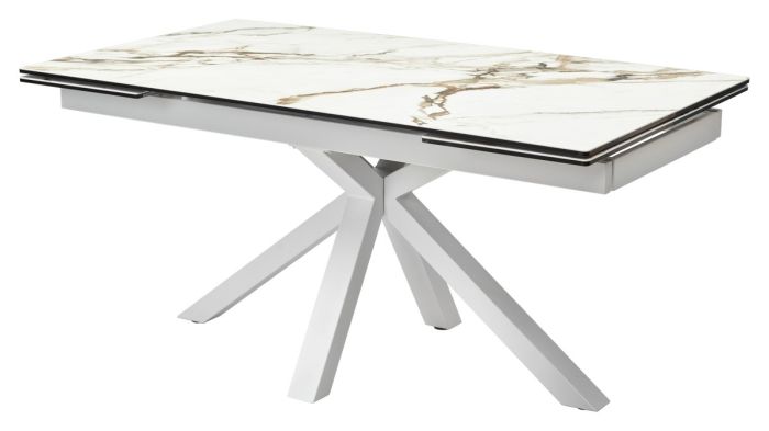 Table M-city ALTO 60023, white metal, porcelain stoneware, contrasting marble