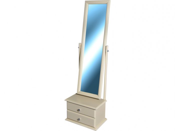 Mirror with Selenium tube 000346, ivory color, mirror materials, mdf, beech