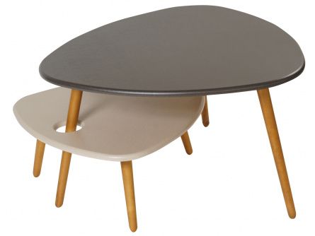 Stilgrey 005018 coffee table, grey linen, beige linen, light oak, lmdf materials, wood