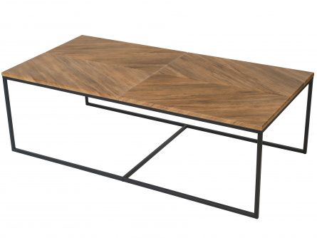 Eclectic coffee table 005014, American oak color, lmdf materials, metal