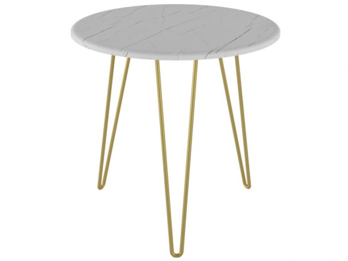 Coffee table Reed 006694, color white marble/gold, lmdf materials, metal