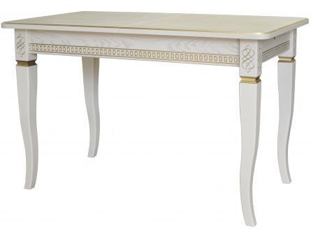 Kitchen table Fidea 3 005484, ivory/gold, materials beech, mdf, plywood