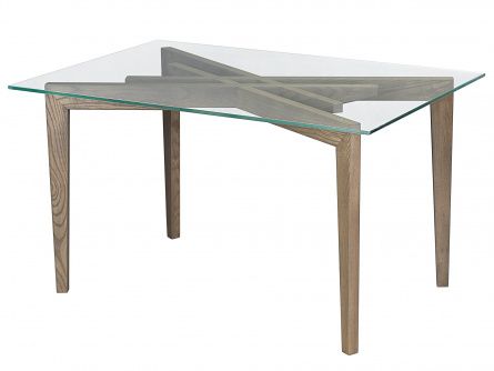 Coffee table Rille 006134, color grey, materials glass, wood