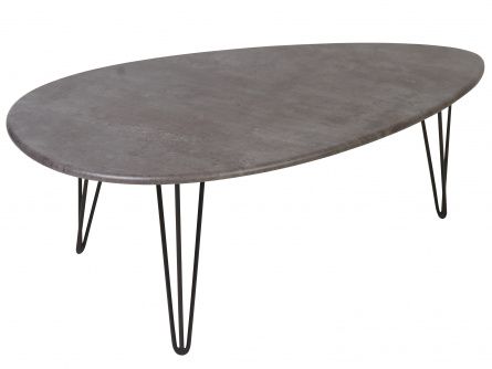 Coffee table Sheffield 002581, color grey concrete, black, lmdf materials, metal