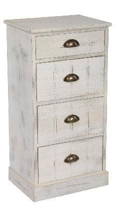 Chest of drawers HX-303z, white wood, table top. white