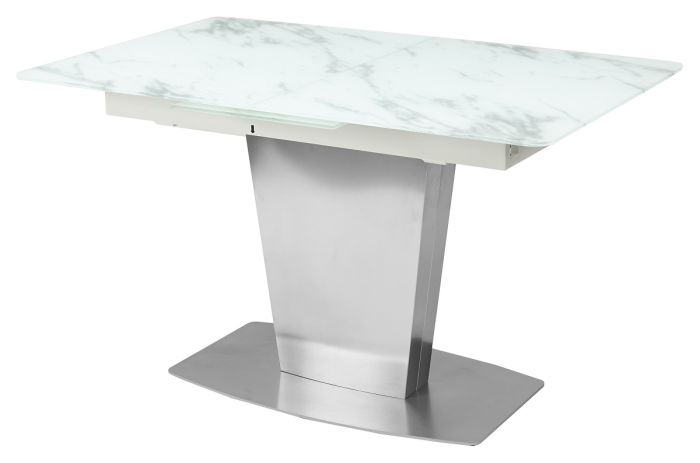 M-city CASTSTEEL 60127 table, white metal, white marble glass