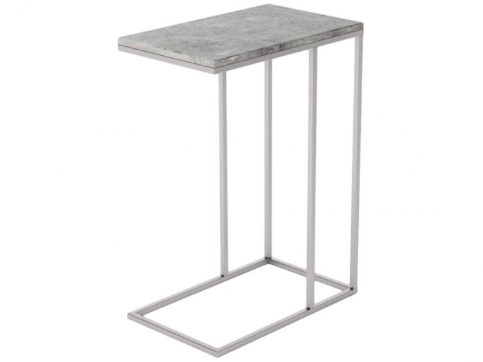 Table upholstered with Agami 006673, color verona/chrome, mdf materials, metal