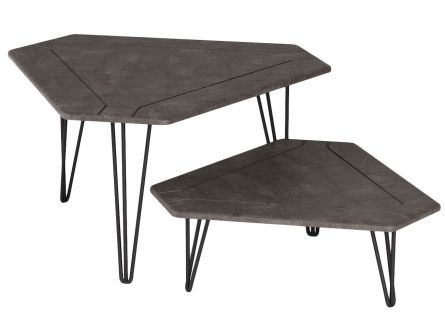 Tete-a-tete coffee table 006368, grey, lmdf materials, metal