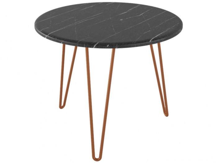 Coffee table Reed 006688, color black marble/copper, lmdf materials, metal