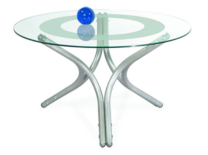 Coffee table Duo 002160, metallic color, materials glass, metal