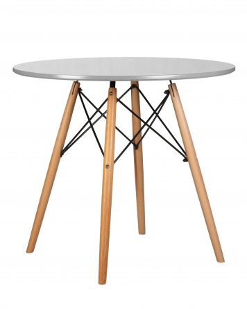 DOBRIN CHELSEA`80 kitchen table, light beech legs, light grey countertop (GR-01)