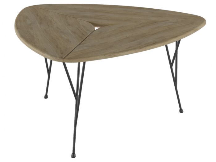 Travis 006735 coffee table, sonoma oak/black color, mdf materials, metal