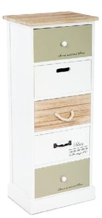 Chest of drawers HX-297, white wood, table top. natural