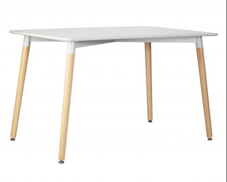 DOBRIN SERRA WIDE kitchen table, light beech legs, light grey countertop