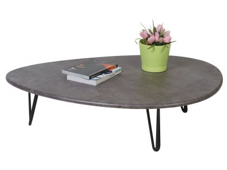 Dudley coffee table 002579, grey concrete, lmdf materials, metal