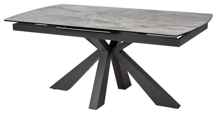 Table M-city ROVIGO 60047, metal grey, porcelain stoneware grey marble