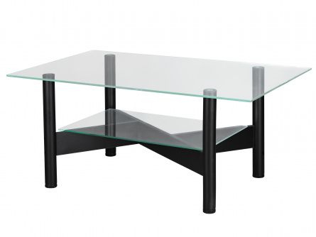 Coffee table South 005951, color black, chipboard materials, glass, metal