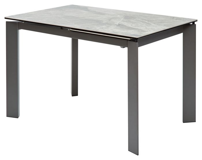 Table M-city CORNER 60030, metal grey, porcelain stoneware grey marble