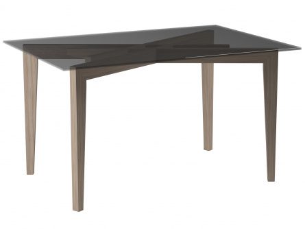 Coffee table Rille 006117, color grey, materials glass, wood