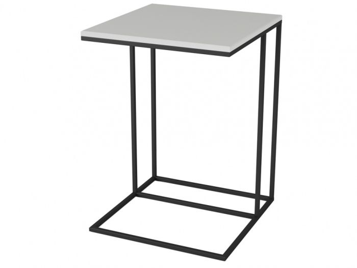 Highgret 006724 attached table, color white/black, mdf materials, metal