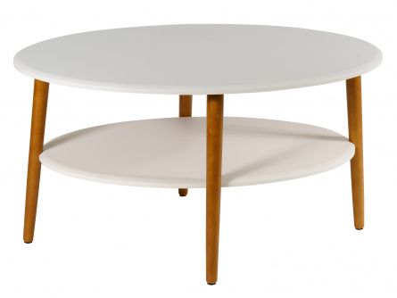 Coffee table Ale 005360, white color, lmdf materials, wood