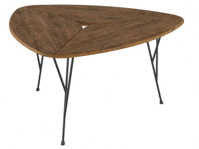 Travis 006736 coffee table, American oak/black color, mdf materials, metal