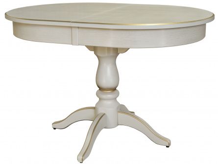 Kitchen table Tarun 4 005472, ivory/gold, materials beech, mdf, plywood