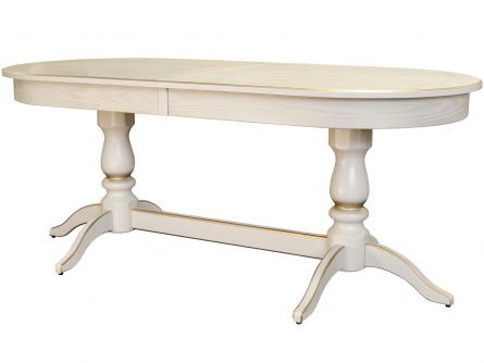 Kitchen table Tarun 5 005475, ivory/gold, materials beech, mdf, plywood