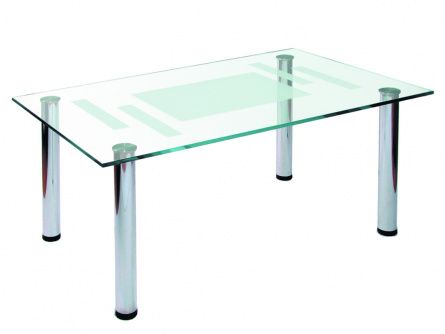 Coffee table Robert 000836, chrome color, materials glass, metal