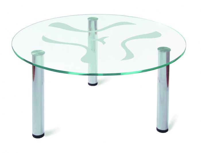 Coffee table Robert 001957, chrome color, materials glass, metal