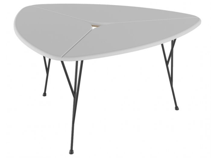 Travis 006733 coffee table, color white/black, mdf materials, metal