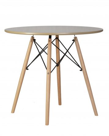 DOBRIN CHELSEA`80 kitchen table, light beech legs, beige countertop