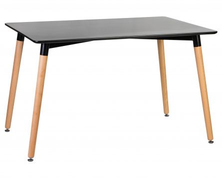 DOBRIN SERRA WIDE kitchen table, light beech legs, black countertop