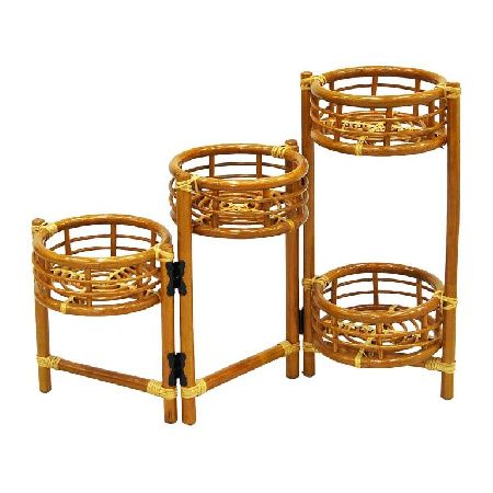 Flower stand 15/27 K, cognac rattan