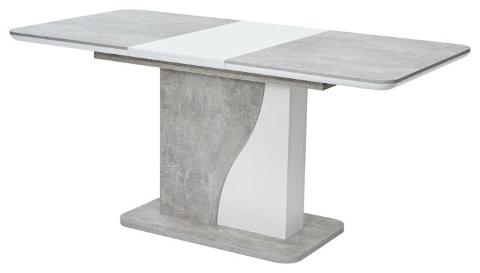 Table M-city SIRIUS 60925, chipboard grey, mdf concrete/ white